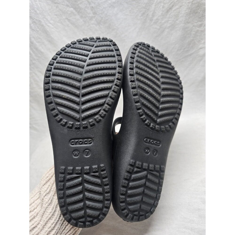 Crocs Kadee II Sandals Strappy Slide Slip-On Black Womens Womens Size 7 - Picture 5 of 5